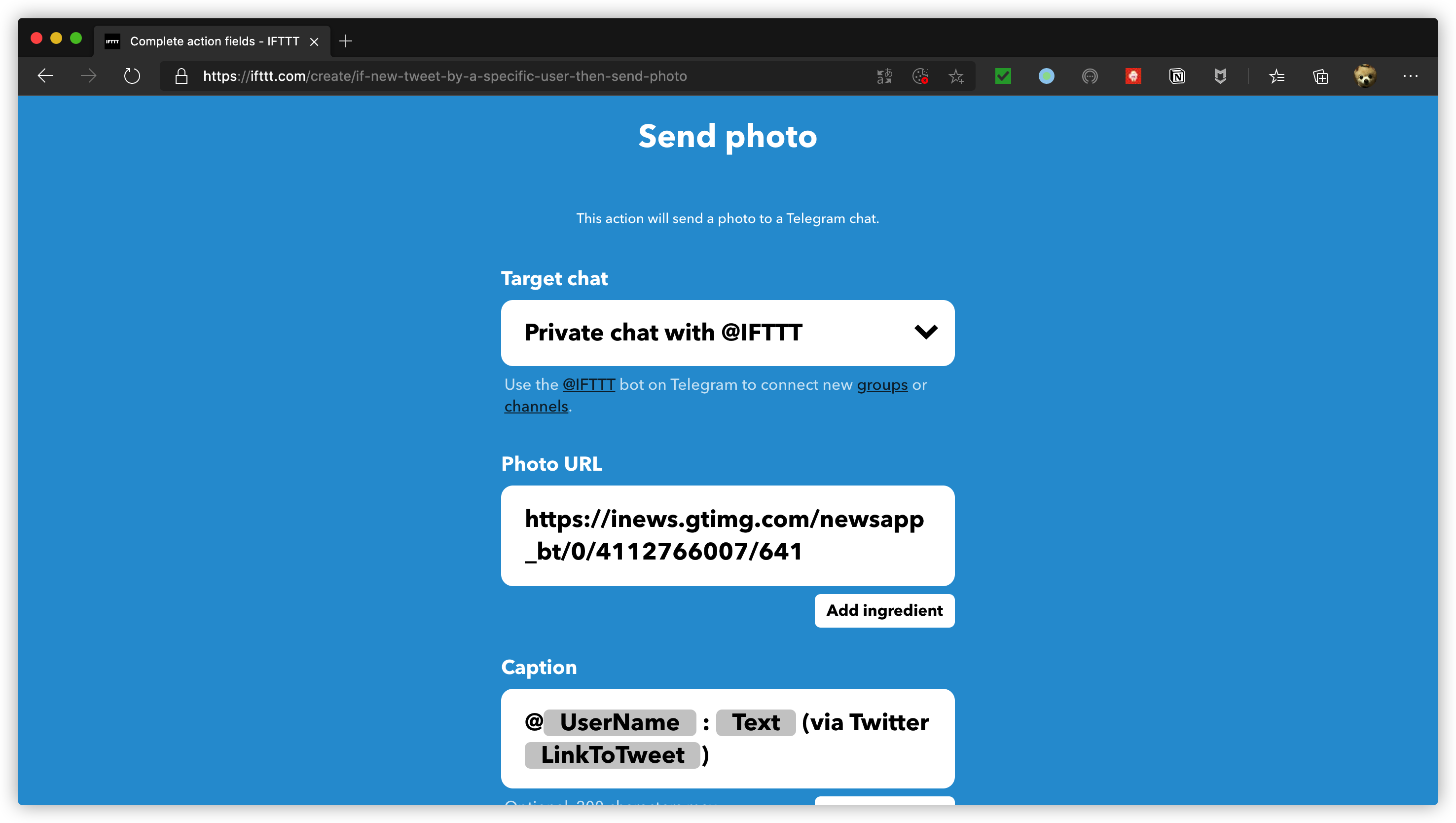 Ifttt telegram как пользоваться